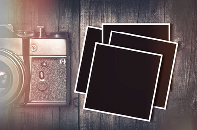 復(fù)古照相機、 老照片、 信件和筆配書